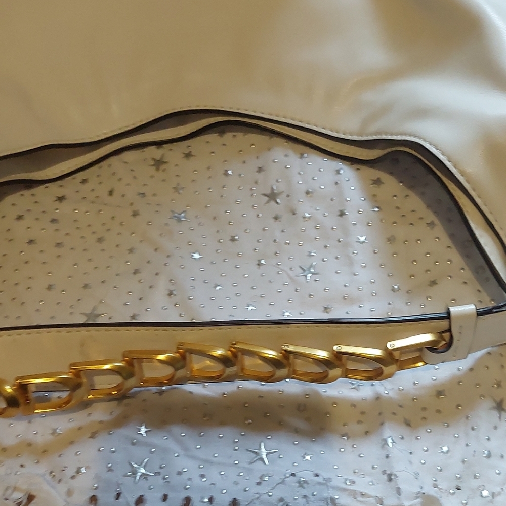 Donna Karan Bellmore Extra Large Hobo with Bezel Strap - Brilliant White - Picture 4 of 10